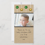 Sneeuwballetjes met kerstfoto's blauw de rode rood bedankkaart (Achterkant)