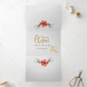 Sneeuwbalmonogram Naam Familie Drieluik Wenskaart (Binnen)