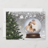 Sneeuwbalmonogram Naam Familie Feestdagenkaart (Voorkant)