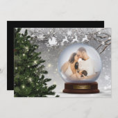 Sneeuwbalmonogram Naam Familie Feestdagenkaart (Voorkant / Achterkant)