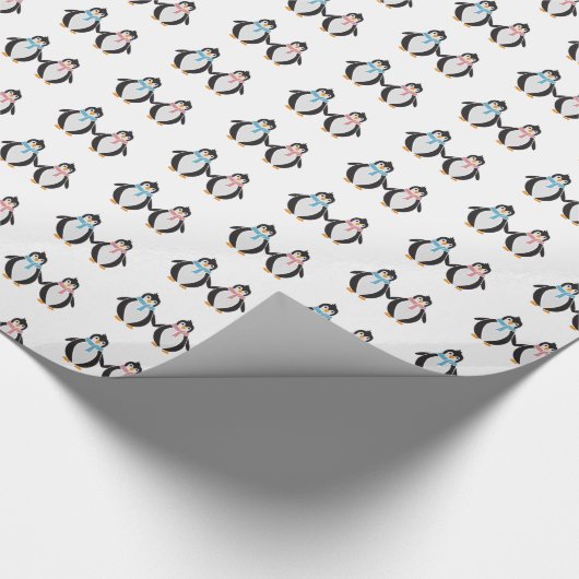 Sneeuwbalpinguïns Verpakkingspapier Cadeaupapier (Hoek)