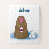 Sneeuwbalwedstrijd Voetbal Kinder gepersonaliseerd Legpuzzel (Verticaal)