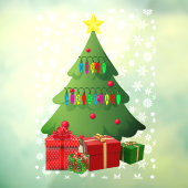 Sneeuwbalwinkel voor Kerstmis, 8x11 Vinyl Raamsticker (Vel 3)