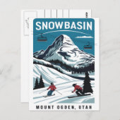 Sneeuwbassin Skiën op Mount Ogden Briefkaart (Voorkant / Achterkant)