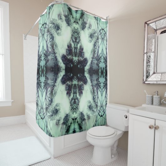 Sneeuwbedekkende pijnnaalden WinterNatuur Abstract Douchegordijn (In situ)