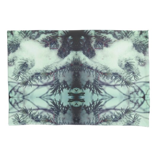 Sneeuwbedekkende pijnnaalden WinterNatuur Abstract Kussensloop (Voorkant)