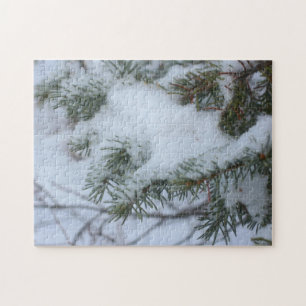 sneeuwbedekkende pijnnaalden WinterNatuur Legpuzzel