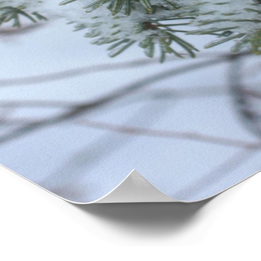 sneeuwbedekkende pijnnaalden WinterNatuur Poster (Hoek)