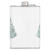 Sneeuwbedekkende Spruce Trees Illustratie Heupfles (Achterkant)