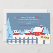 Sneeuwbedekkende woningen die aankondigingen verpl (Voorkant)