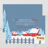 Sneeuwbedekkende woningen die aankondigingen verpl (Voorkant / Achterkant)