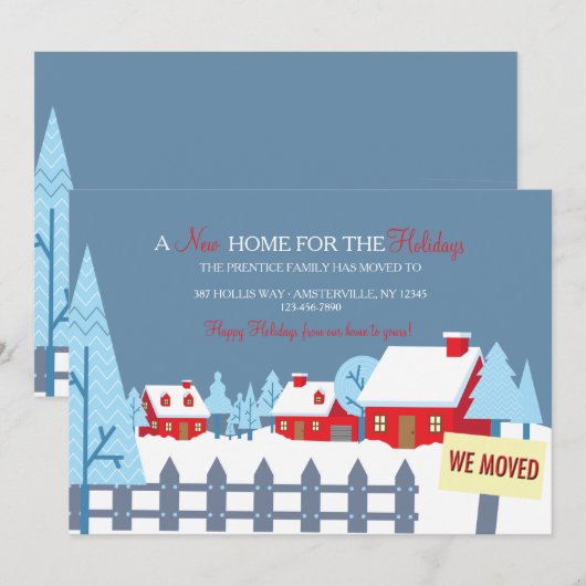 Sneeuwbedekkende woningen die aankondigingen verpl (Voorkant / Achterkant)