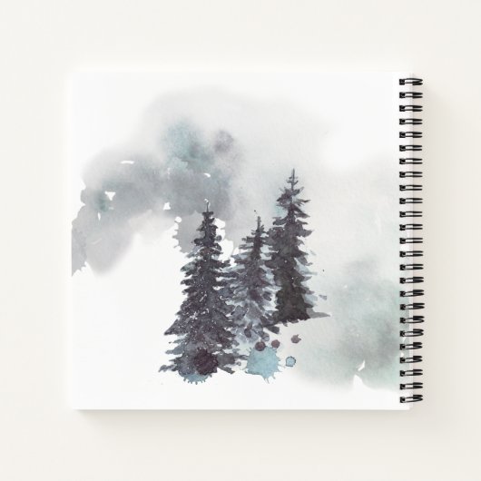 Sneeuwbedekking bergen Pine Trees Wedding Guest Notitieboek (Achterkant)