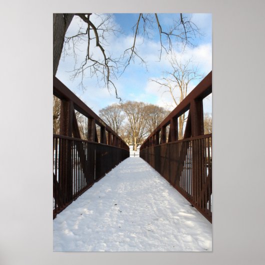 Sneeuwbedekking brug poster (Voorkant)