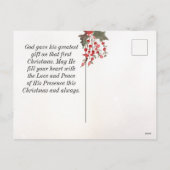 Sneeuwbedekking Evergreen Psalm 46:10 bijbelKerstm Feestdagenkaart (Achterkant)