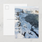 Sneeuwbedekking godafoss Waterfall Briefkaart (Voorkant / Achterkant)