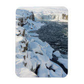 Sneeuwbedekking godafoss Waterfall Magneet (Verticaal)