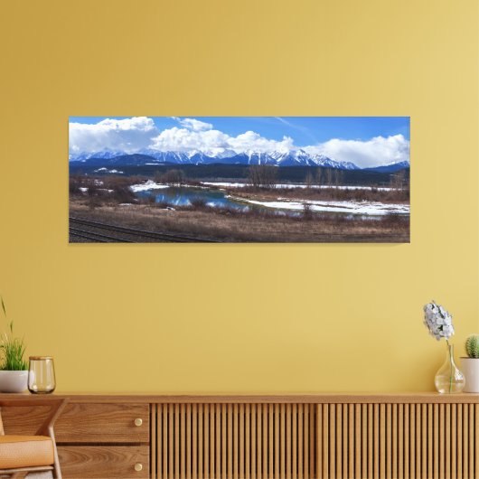 Sneeuwbedekking in de bergen van Columbia, Canada Canvas Afdruk (Insitu (Woonkamer))