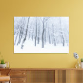 Sneeuwbedekking in de winter canvas afdruk (Insitu (Woonkamer))