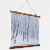 Sneeuwbedekking in de winter hangend wandkleed (Gebogen)