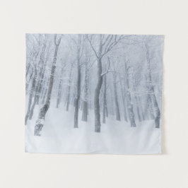 Sneeuwbedekking in de winter wandkleed