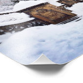 Sneeuwbedekking in het centrale park foto afdruk (Hoek)