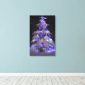 Sneeuwbedekking, kort en kort kerstboom canvas afdruk (Insitu (Houten vloer))