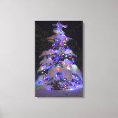 Sneeuwbedekking, kort en kort kerstboom canvas afdruk (Voorkant)
