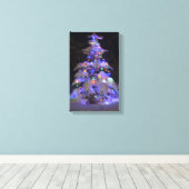 Sneeuwbedekking, kort en kort kerstboom canvas afdruk (Insitu (Houten vloer))
