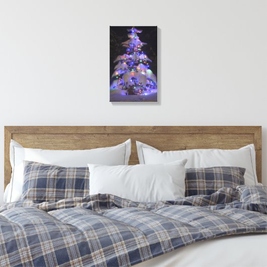 Sneeuwbedekking, kort en kort kerstboom canvas afdruk (Insitu (Slaapkamer))