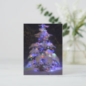 Sneeuwbedekking, kort en kort kerstboom feestdagenkaart (Staand voorkant)