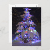 Sneeuwbedekking, kort en kort kerstboom feestdagenkaart (Voorkant / Achterkant)