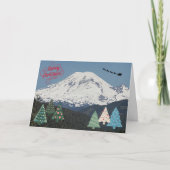 Sneeuwbedekking met kerst op de Rainier Feestdagen Kaart (Voorkant)