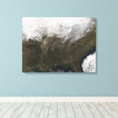 Sneeuwbedekking over de Verenigde Staten Canvas Afdruk (Insitu (Houten vloer))