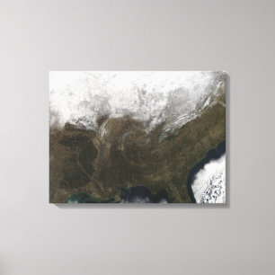 Sneeuwbedekking over de Verenigde Staten Canvas Afdruk