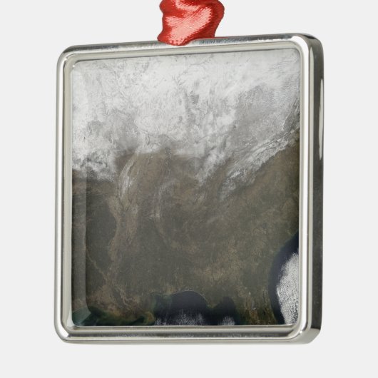 Sneeuwbedekking over de Verenigde Staten Metalen Ornament (Links)