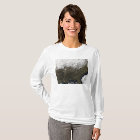 Sneeuwbedekking over de Verenigde Staten T-shirt (Voorkant volledig)