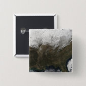 Sneeuwbedekking over de Verenigde Staten Vierkante Button 5,1 Cm (Voorkant /achterkant)