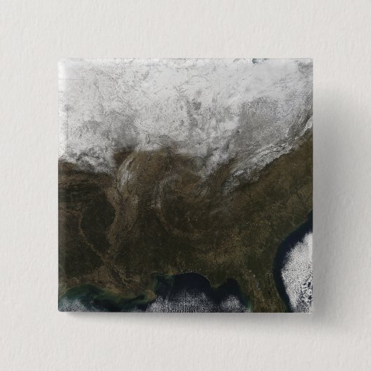 Sneeuwbedekking over de Verenigde Staten Vierkante Button 5,1 Cm (Voorkant)