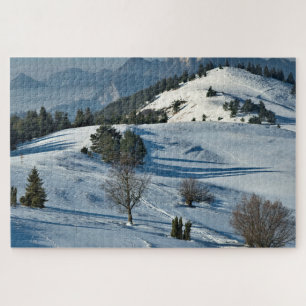 Sneeuwbedekking Schilderachtig gebergte Jigzaag Pu Legpuzzel