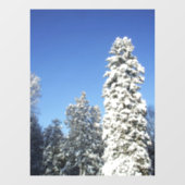 Sneeuwbedekking Tall Pine Tree Window Cling Raamsticker (Vel)