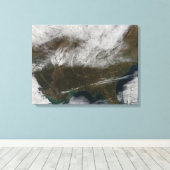 Sneeuwbedekking uit het noordoosten van Texas Canvas Afdruk (Insitu (Houten vloer))