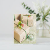 Sneeuwbedekking vakantiecadeautjes feestdagenkaart (Staand voorkant)