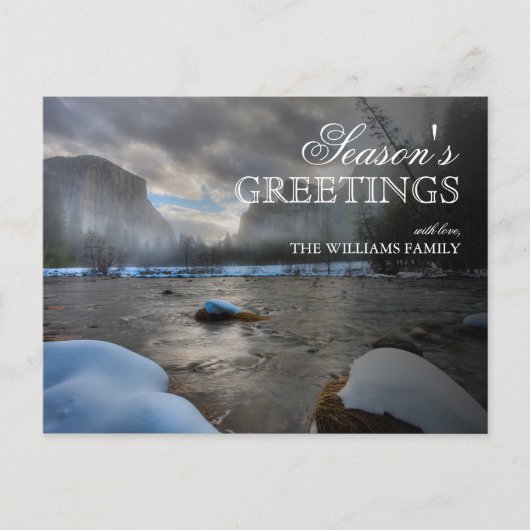 Sneeuwbedekking van de Merced rivier in Yosemite Briefkaart (Voorkant)