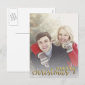 Sneeuwbedekking Vrolijke Kerstpost Kaart (Voorkant / Achterkant)