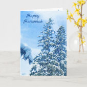 sneeuwbedekking winterblauwe pijnbomen Kaart (Gele Bloem)