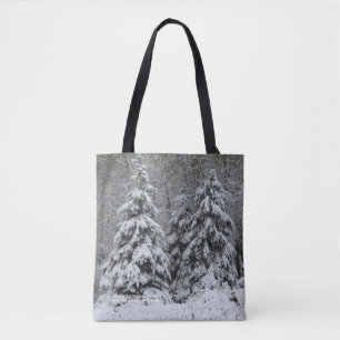 Sneeuwbedekking witte sla tote bag