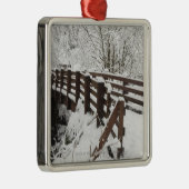 Sneeuwbedekking Woodenbrug Metalen Ornament (Rechts)