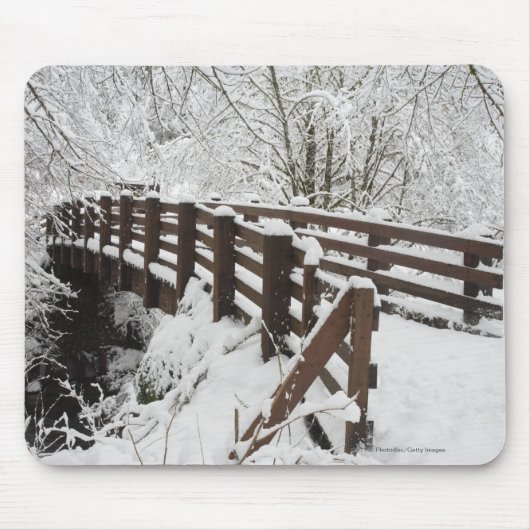 Sneeuwbedekking Woodenbrug Muismat (Voorkant)
