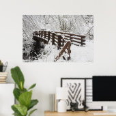 Sneeuwbedekking Woodenbrug Poster (Thuiskantoor)